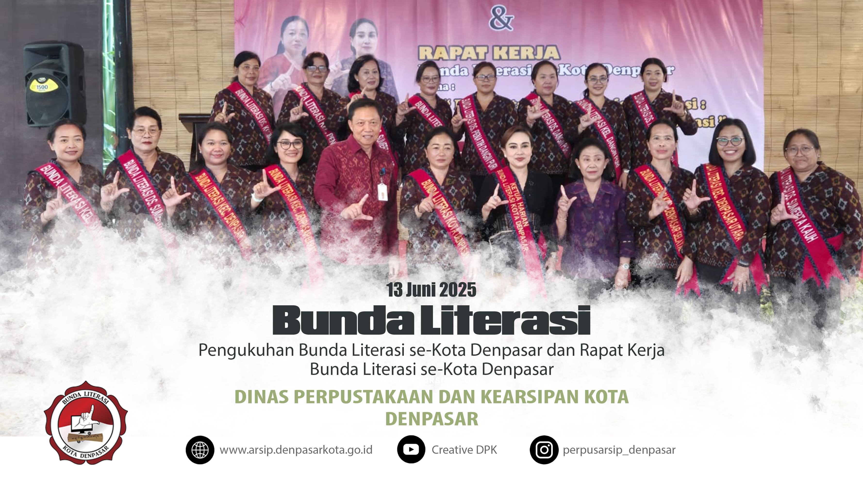 Bunda Literasi Kota Denpasar Kukuhkan Ketua Harian serta Bunda Literasi se-Kota Denpasar dan Pokja Bunda Literasi Periode 2025-2030